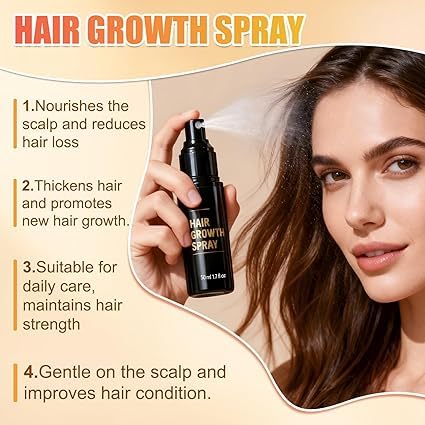 EHAUTO Hair Growth Spray all-hair-types shot showcases versatile formula for all hair types.