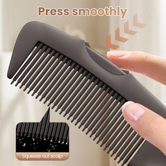 EHBELIF dandruff comb button-back image showing press-and-clean action