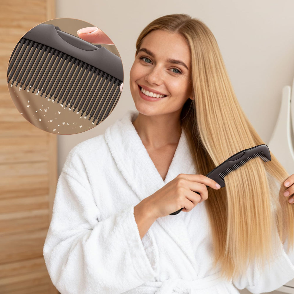 EHBELIF scalp comb hollow teeth closeup for gentle dandruff removal