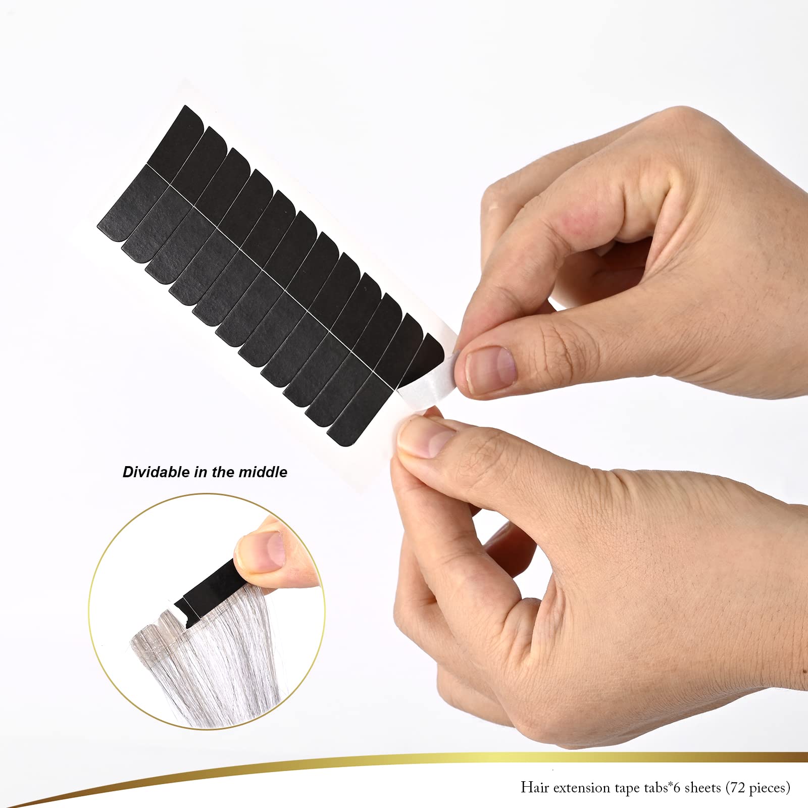 EHDIS hair extension tapes tabs demonstrate thin, invisible adhesion for smooth blending