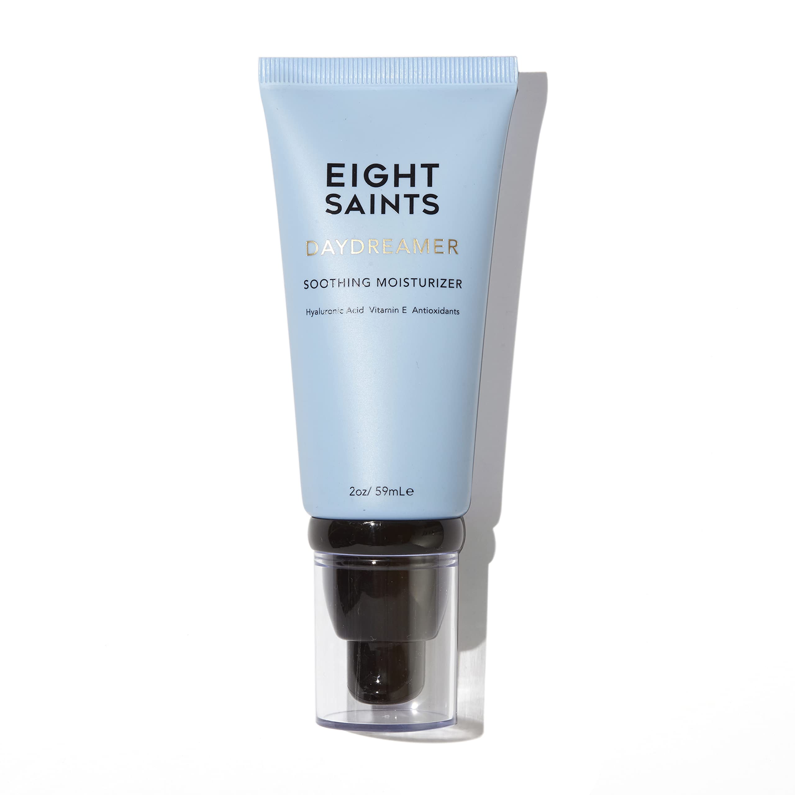 Eight Saints Daydreamer moisturizer jar closeup highlights oil-free, hydrating texture.