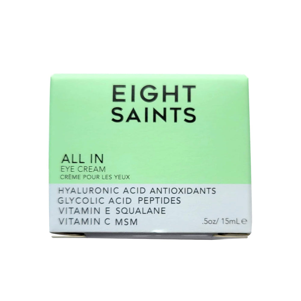 Eight Saints eye cream with hyaluronic acid boosts hydration without heaviness.