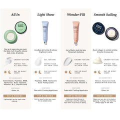Eight Saints eye cream texture demonstrates fast absorbing, non-greasy feel.