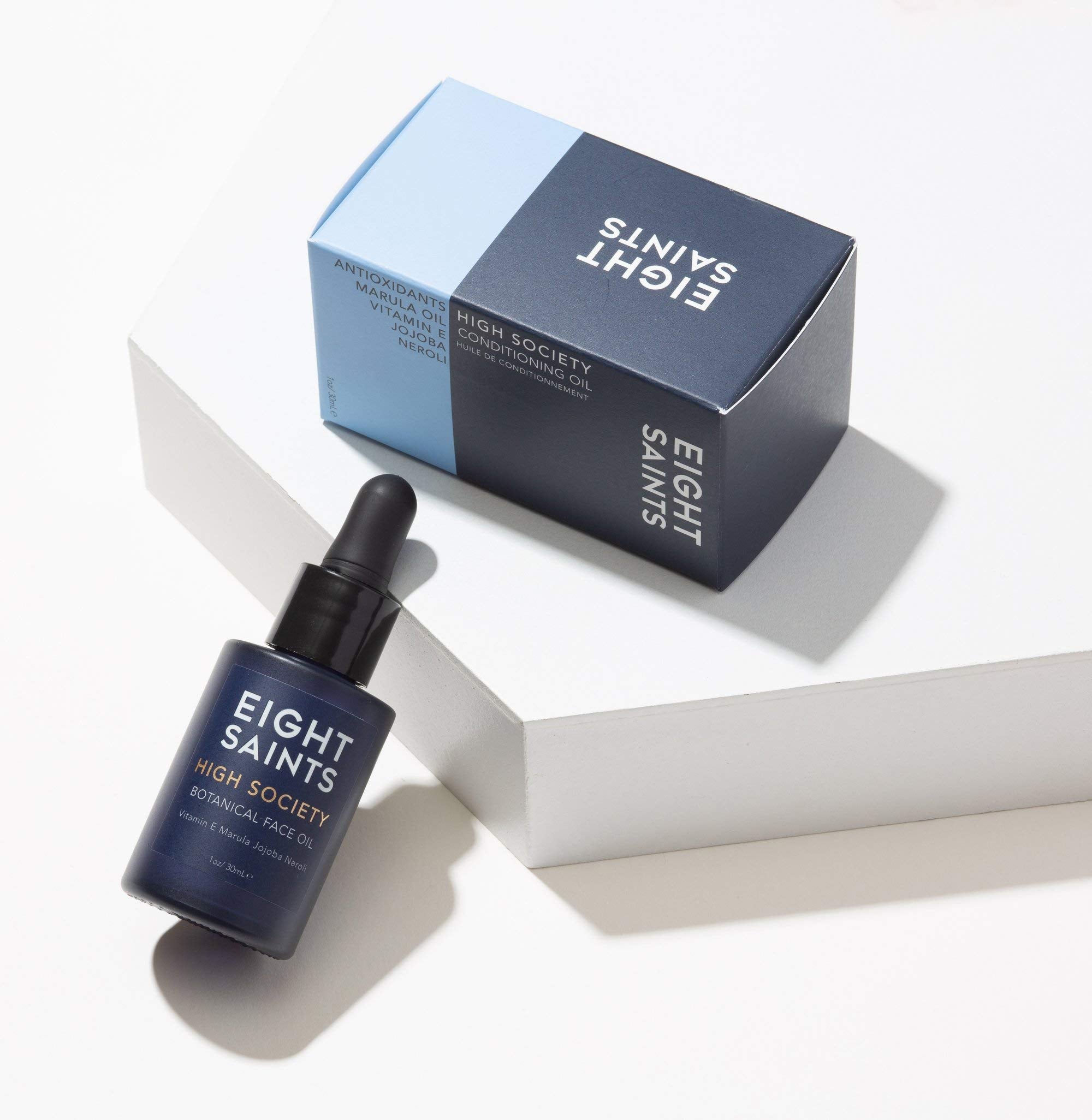 Eight Saints High Society texture drops reveal silky, fast-absorbing oil ideal for daily routines.