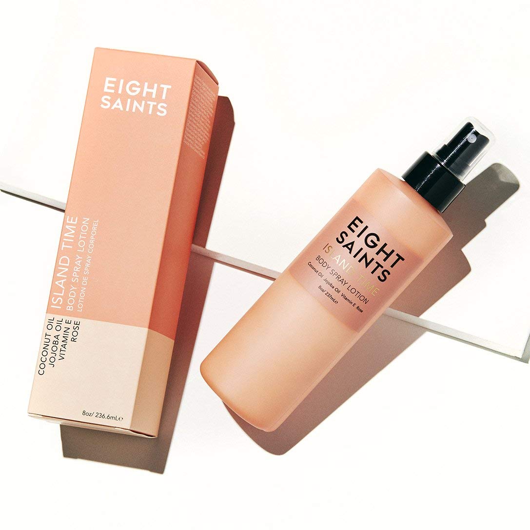 Eight Saints Island Time textured skin shows lasting hydration without residue.