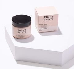 Eight Saints No Plans rose flower ingredient close-up signals soothing, antioxidant-rich care