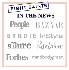 Eight Saints Retinol Eye Cream tube on vanity showing lightweight absorption for delicate under-eye skin