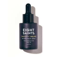 Eight Saints retinol serum bottle with pump is easy to dispense and premium-looking