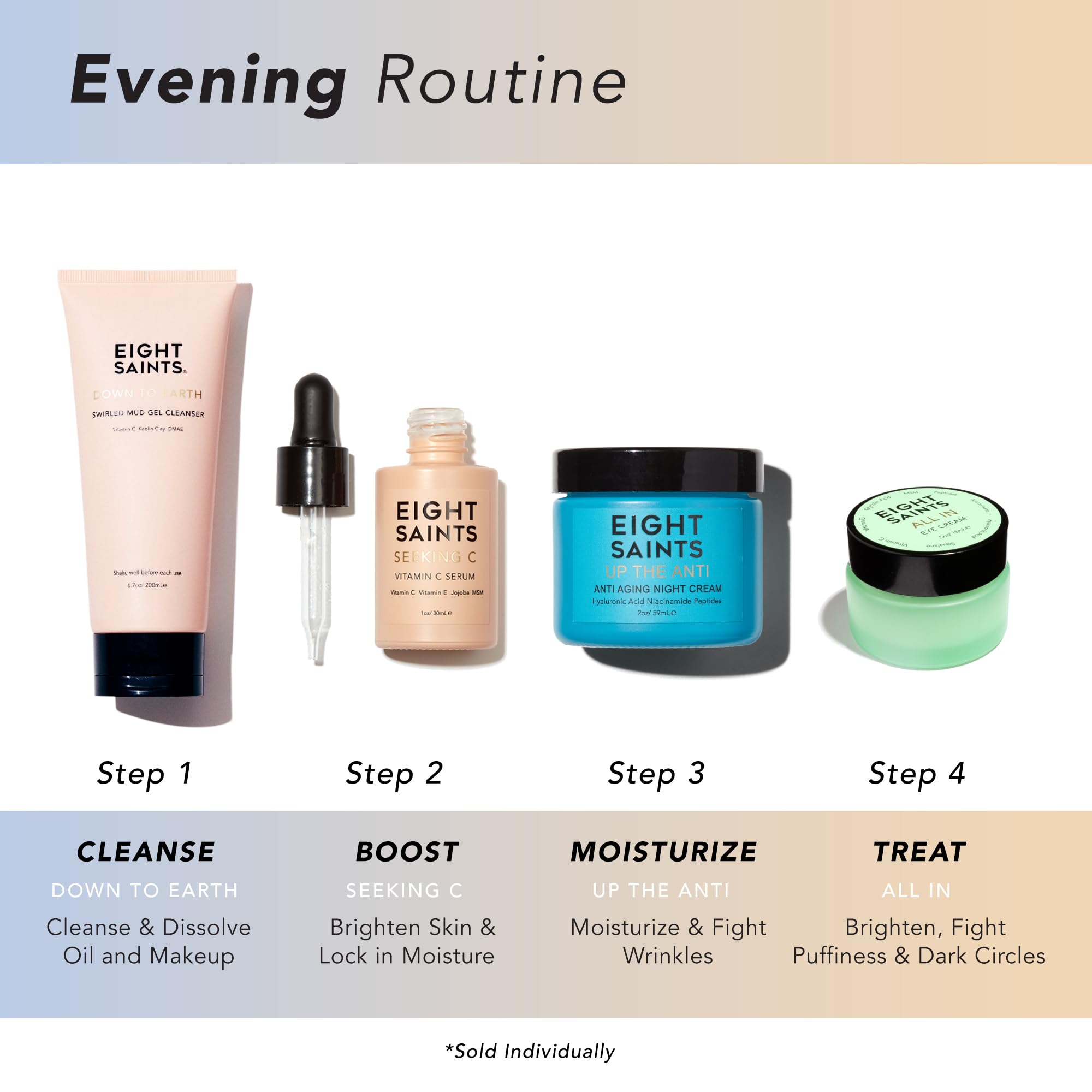 Eight Saints Vitamin C Serum dropper in use for quick absorption and smooth finish.