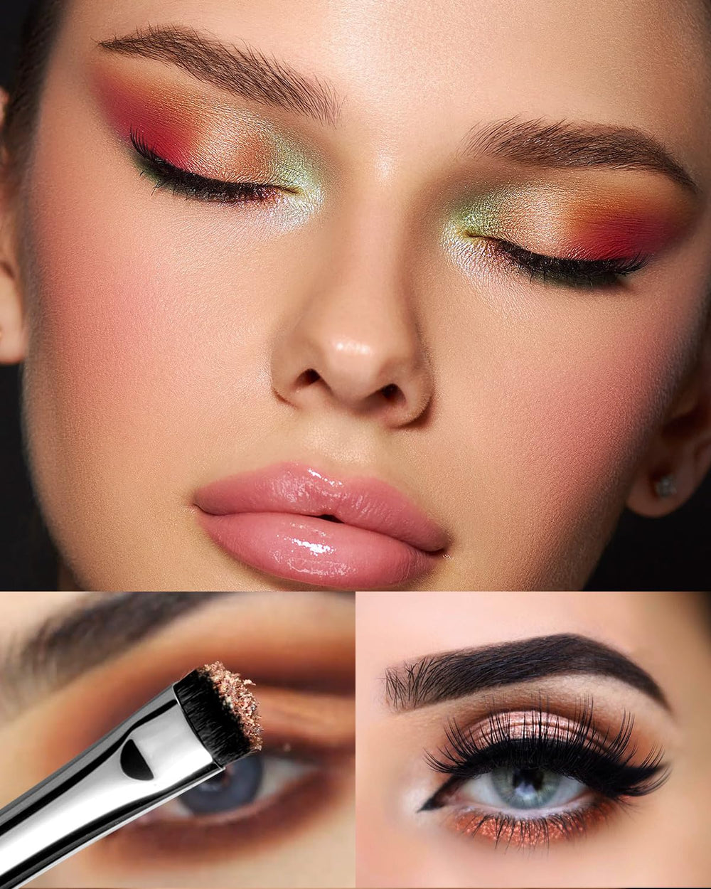 EIGSHOW eyeshadow-smudge brush side view showcases curved precision.