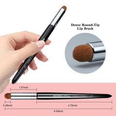 EIGSHOW lip brush close-up shows dense flexible bristles for gentle lip application