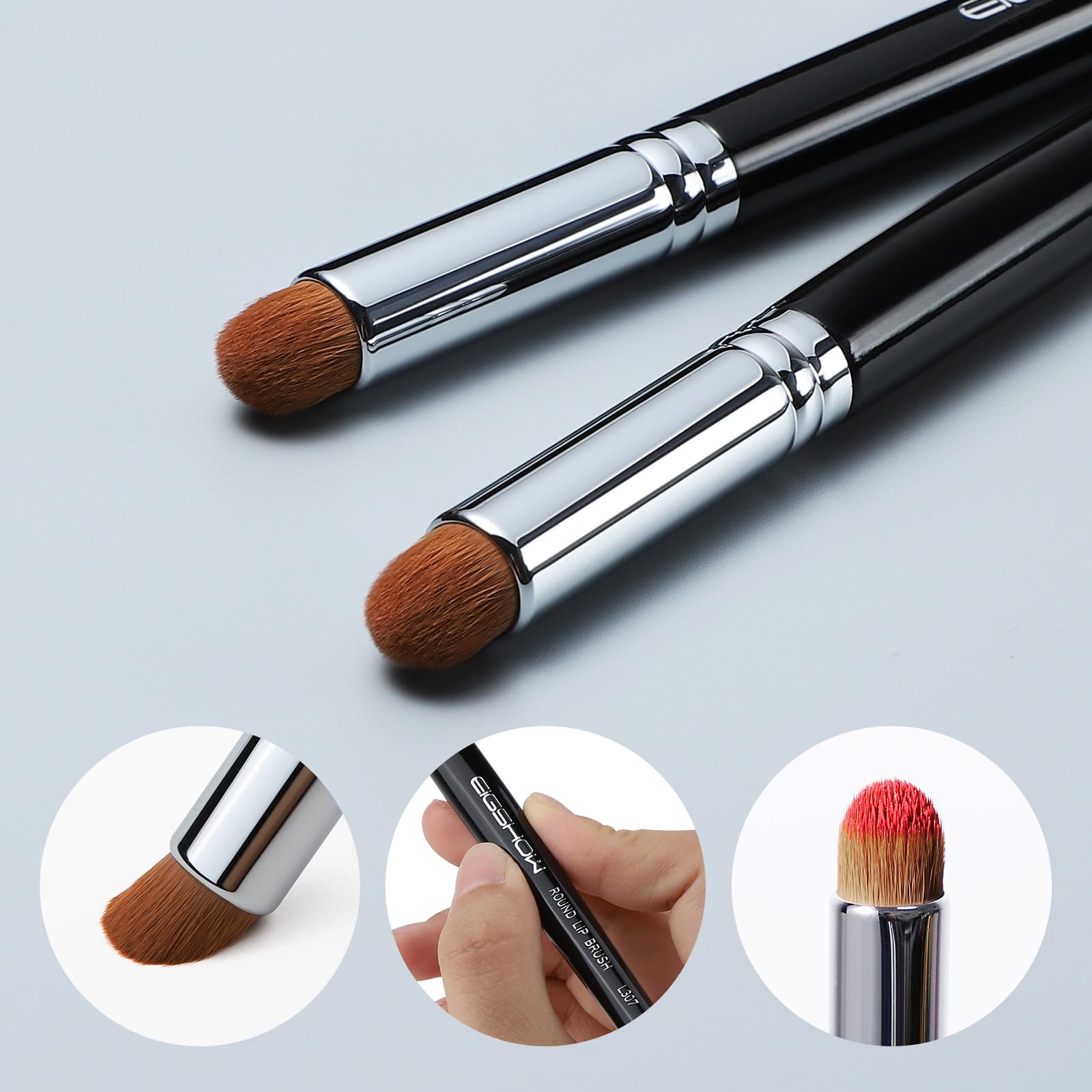 EIGSHOW Lip Brush used for precise concealer and eyeshadow as a versatile tool