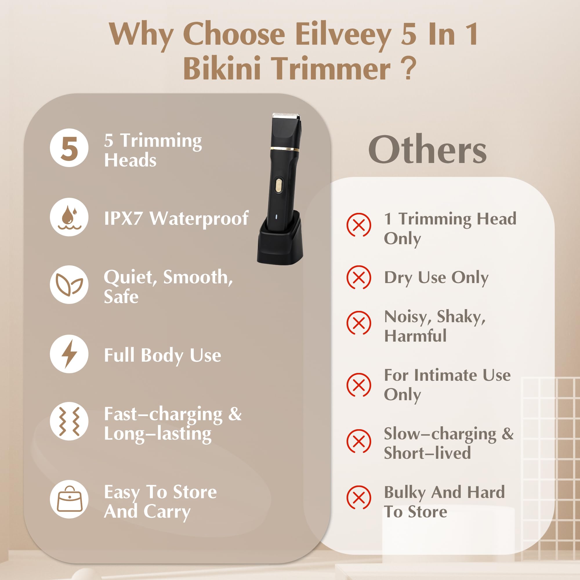 Eilveey facial trimming head in action for precise grooming