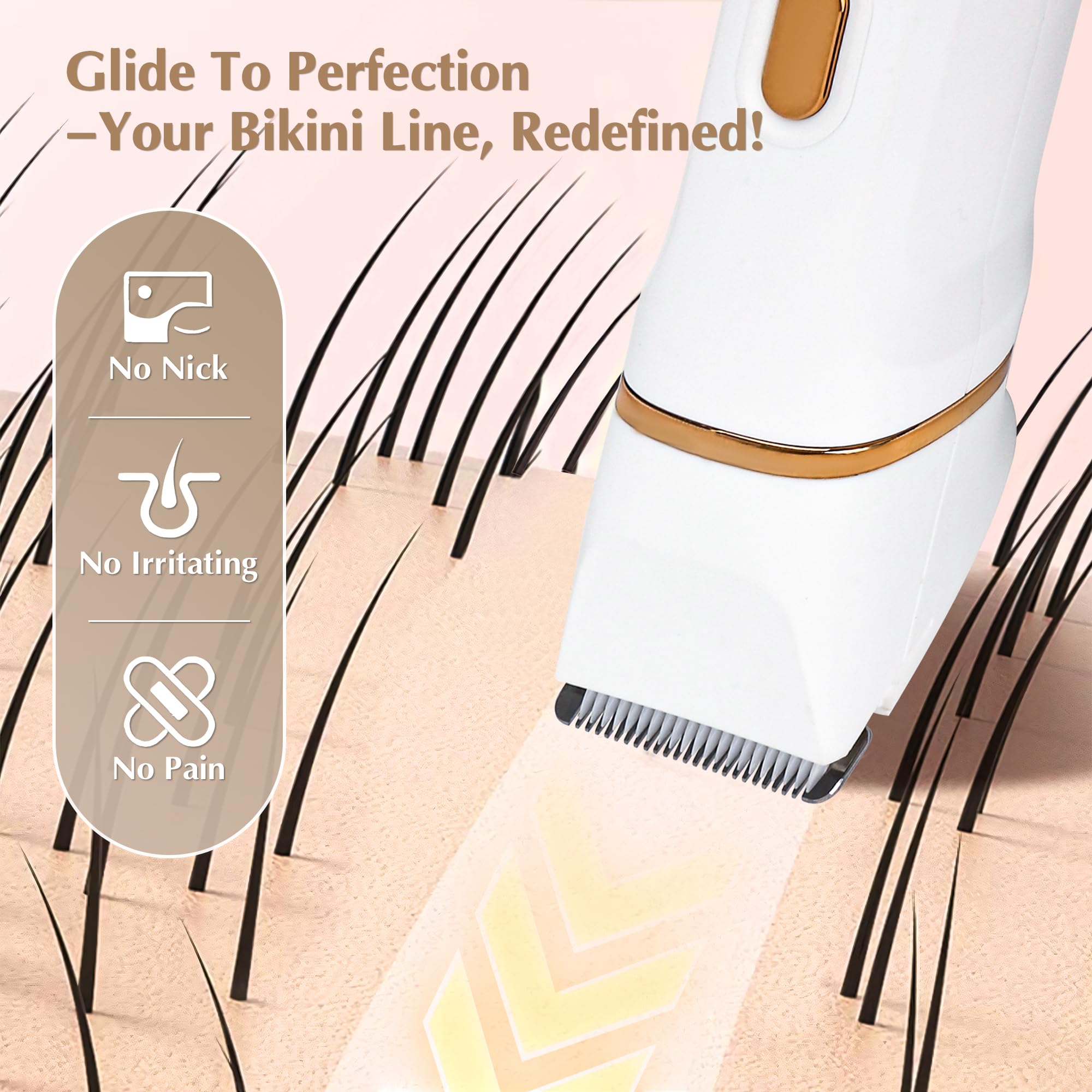 EiLVEEY facial hair removal head captures upper lip and chin cleanly.