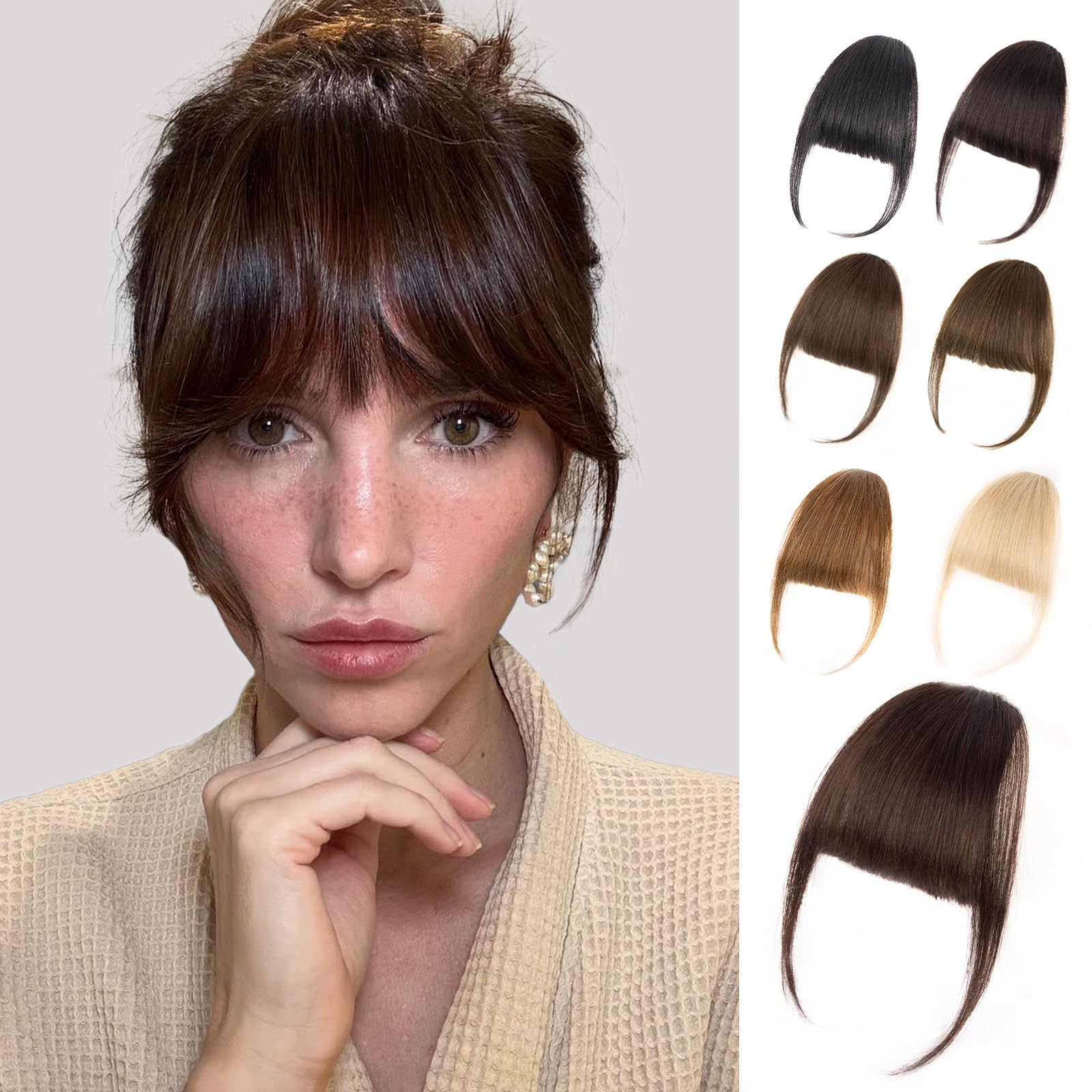 EINAEY clip-in bangs close-up shows 100% real hair and natural texture
