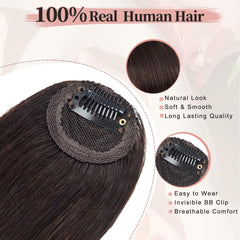 EINAEY clip-in bangs 5 seconds application demonstrates quick, secure styling.