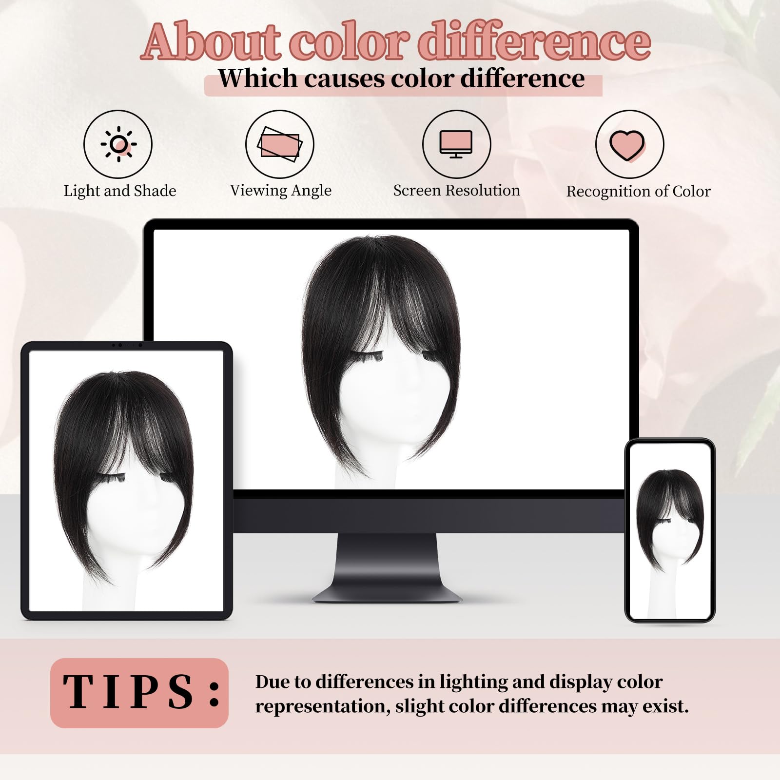 EINAEY Clip-In Bangs color-match options help locate your perfect shade.
