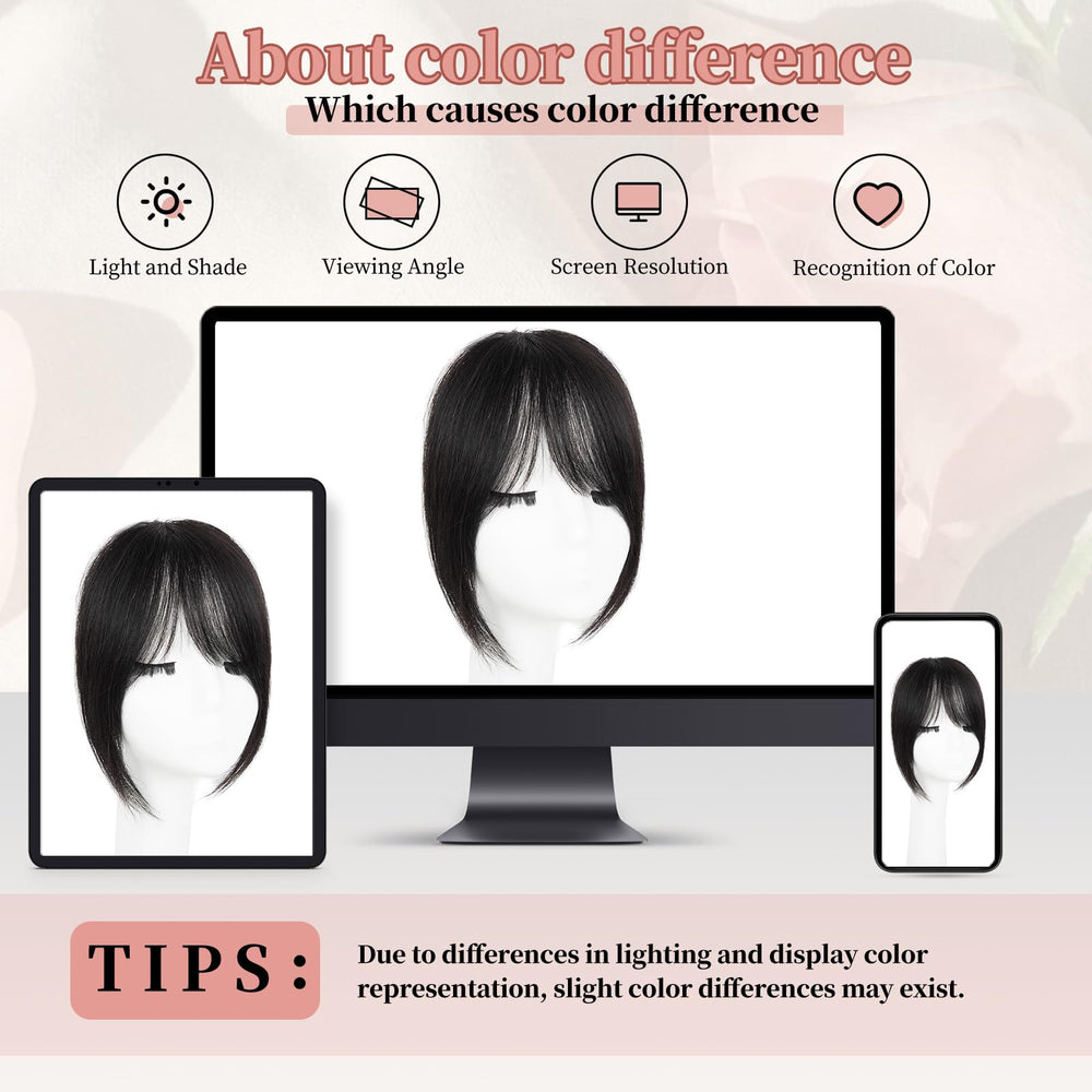 EINAEY Clip-In Bangs color-match options help locate your perfect shade.