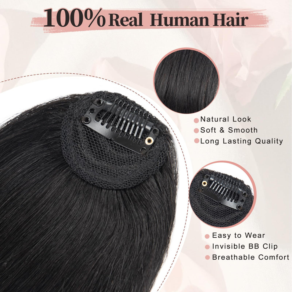 EINAEY Clip-In Bangs invisible clips provide secure, natural-looking attachment.