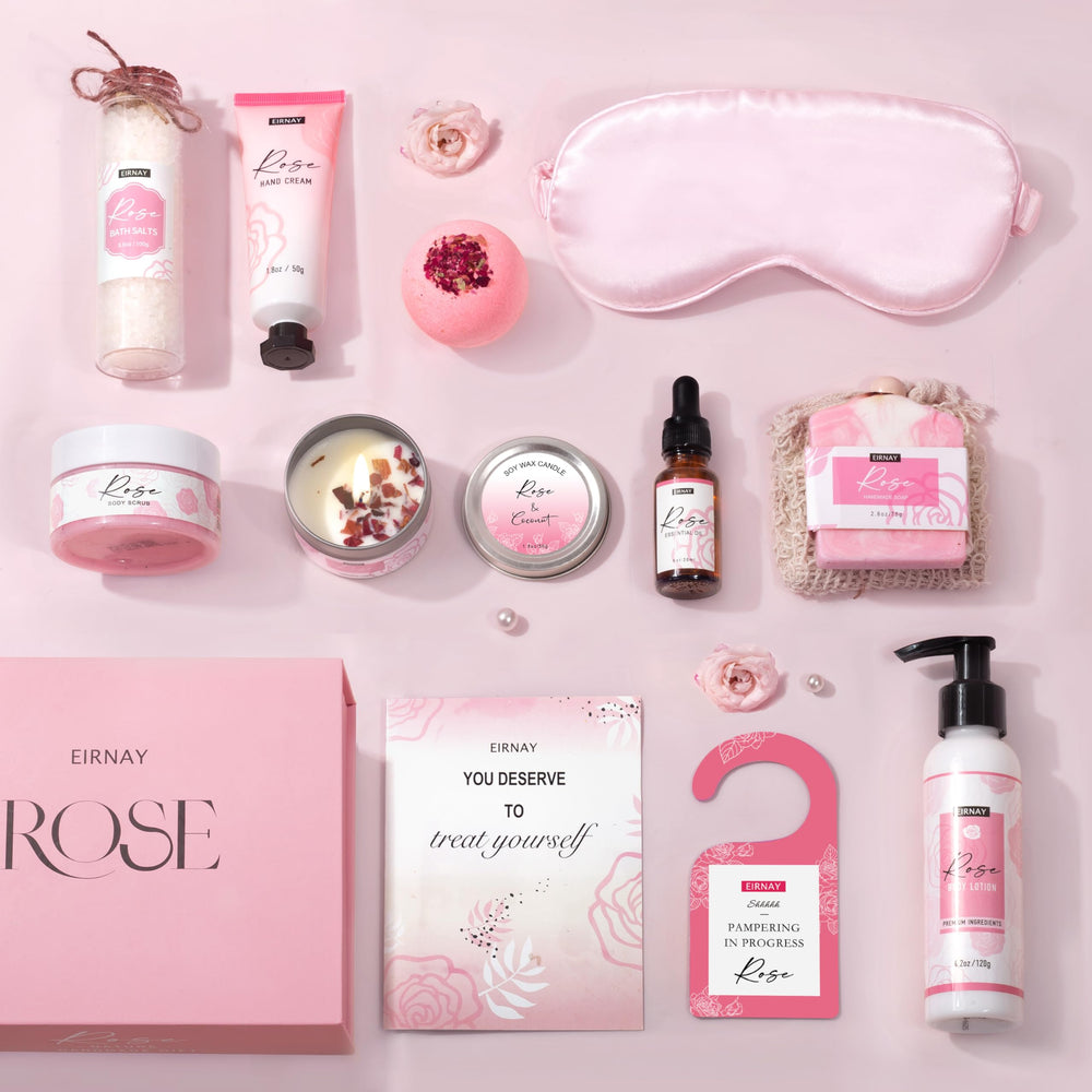 EIRNAY rose fragrance bath salts offering spa like soothing soak