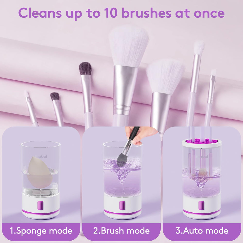 EITABEL makeup brush cleaner machine supports all brush sizes with gentle care.