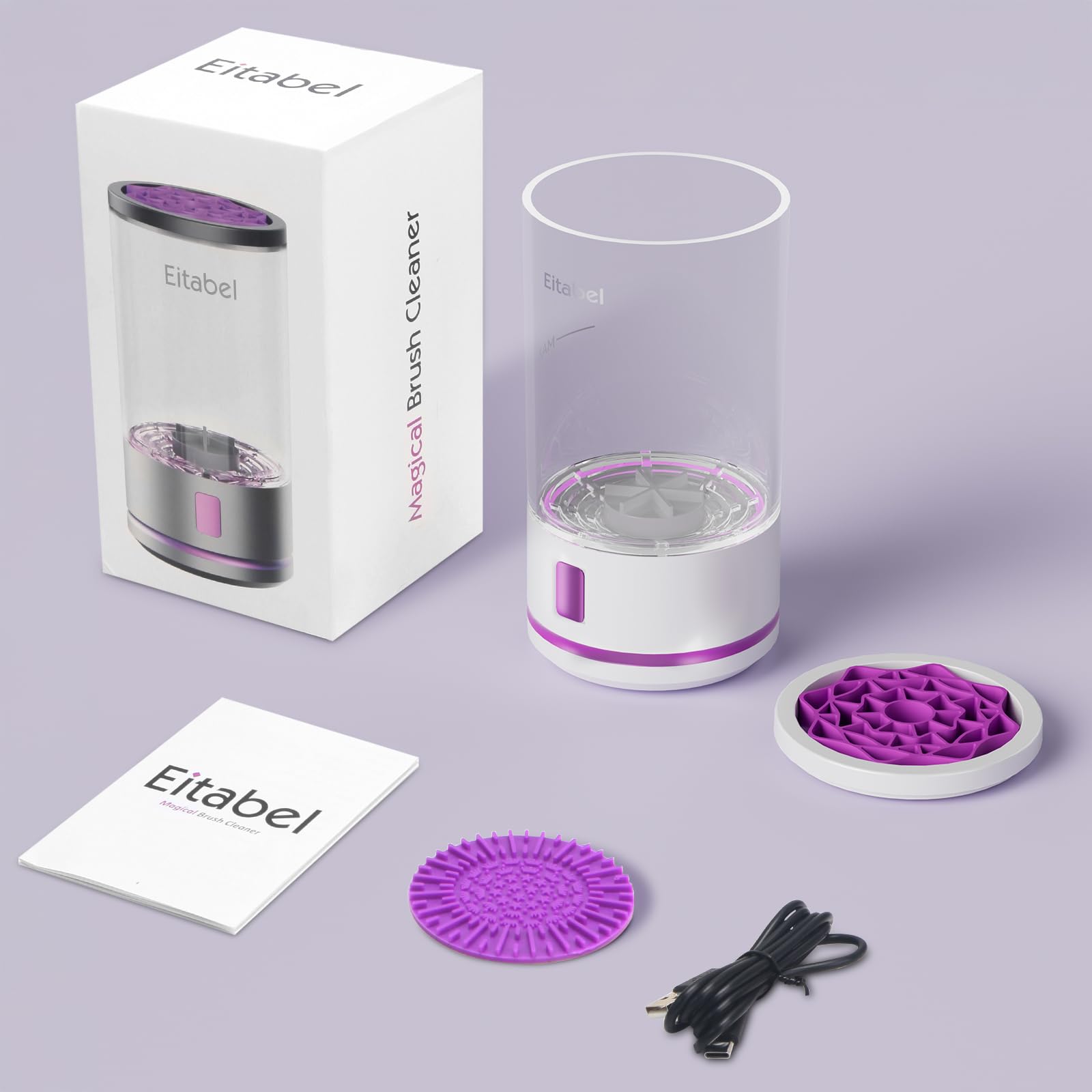 EITABEL makeup brush cleaner machine white finish pairs with any setup.