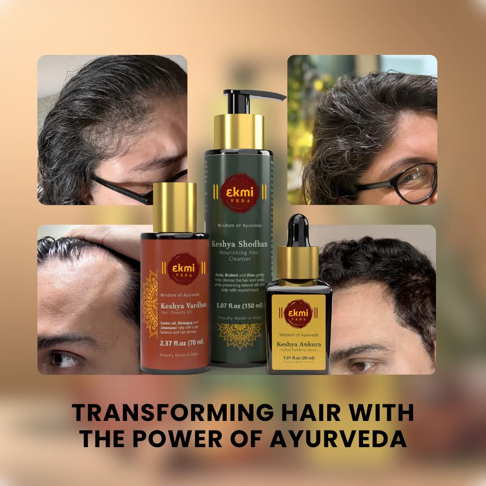 ekmiveda routine being massaged into scalp for better absorption