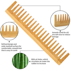 EKONAER wide-tooth comb smooths wet or dry hair, reduces pulling