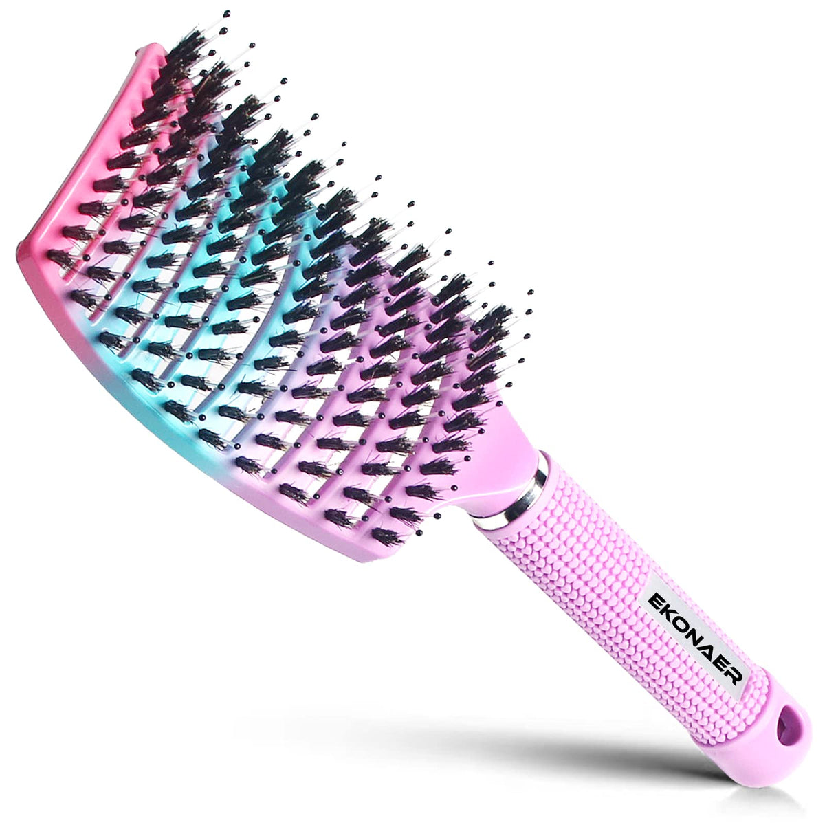 EKONAER detangling brush with boar bristles for gentle detangling and oil distribution