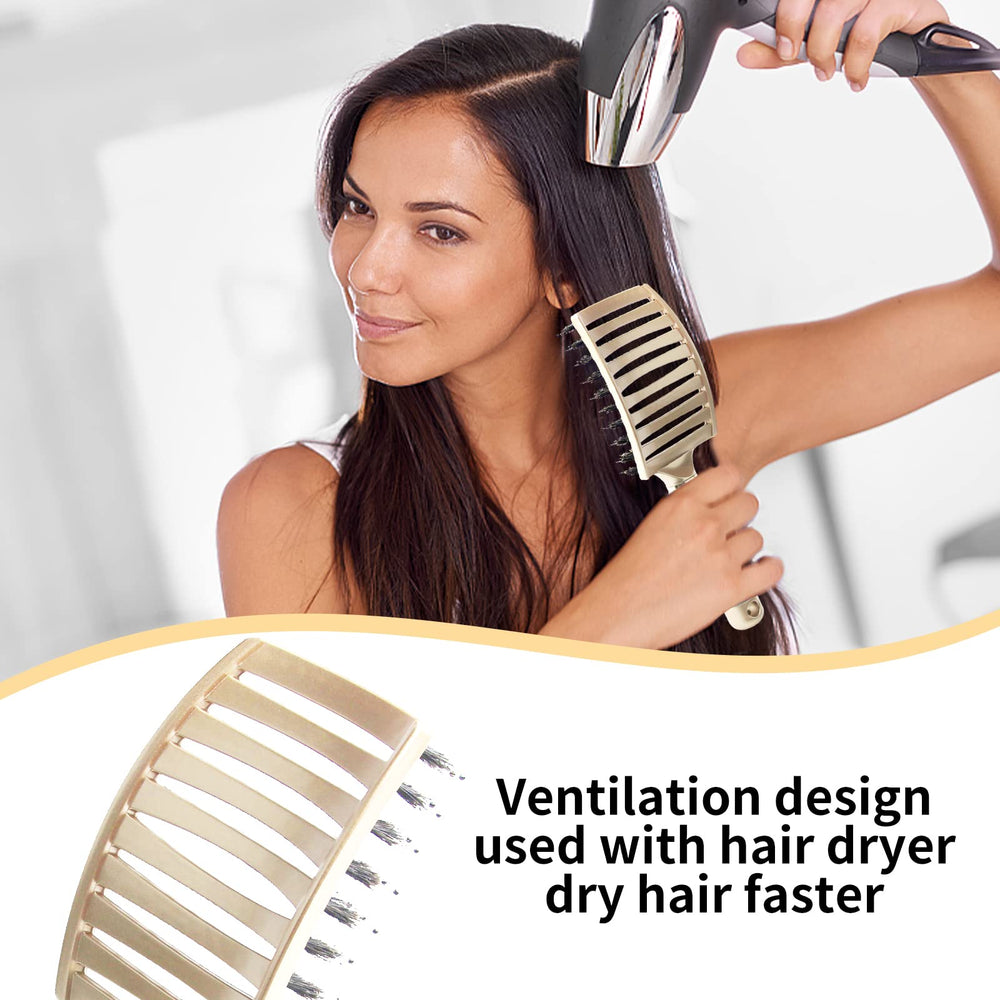 EKONAER detangling brush curved oversized head for full scalp contact