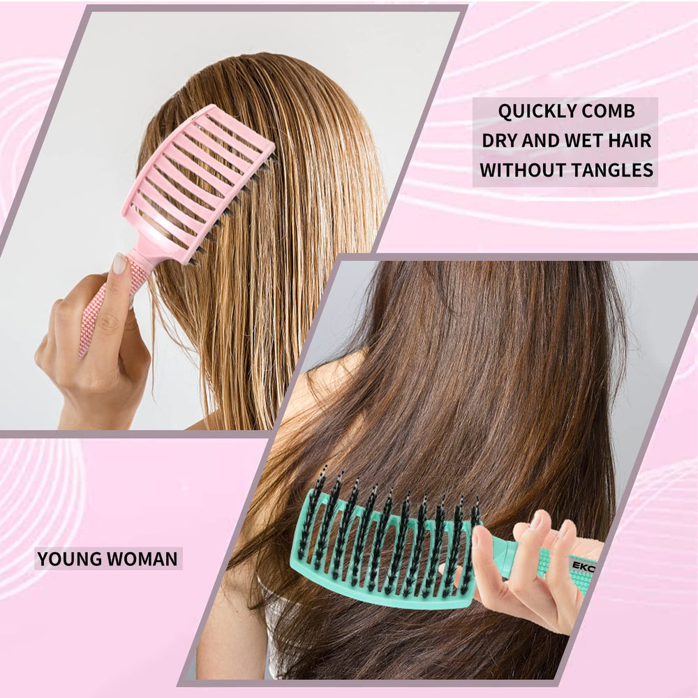 EKONAER detangling brush nylon pin detangler eases thick knots