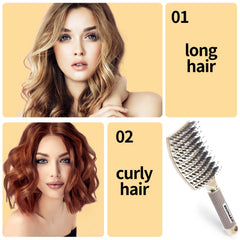 EKONAER detangling brush nylon pin closeup eases tangles on thick hair