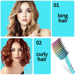 EKONAER detangling brush with nylon pins helps detangle thick hair without pulling.