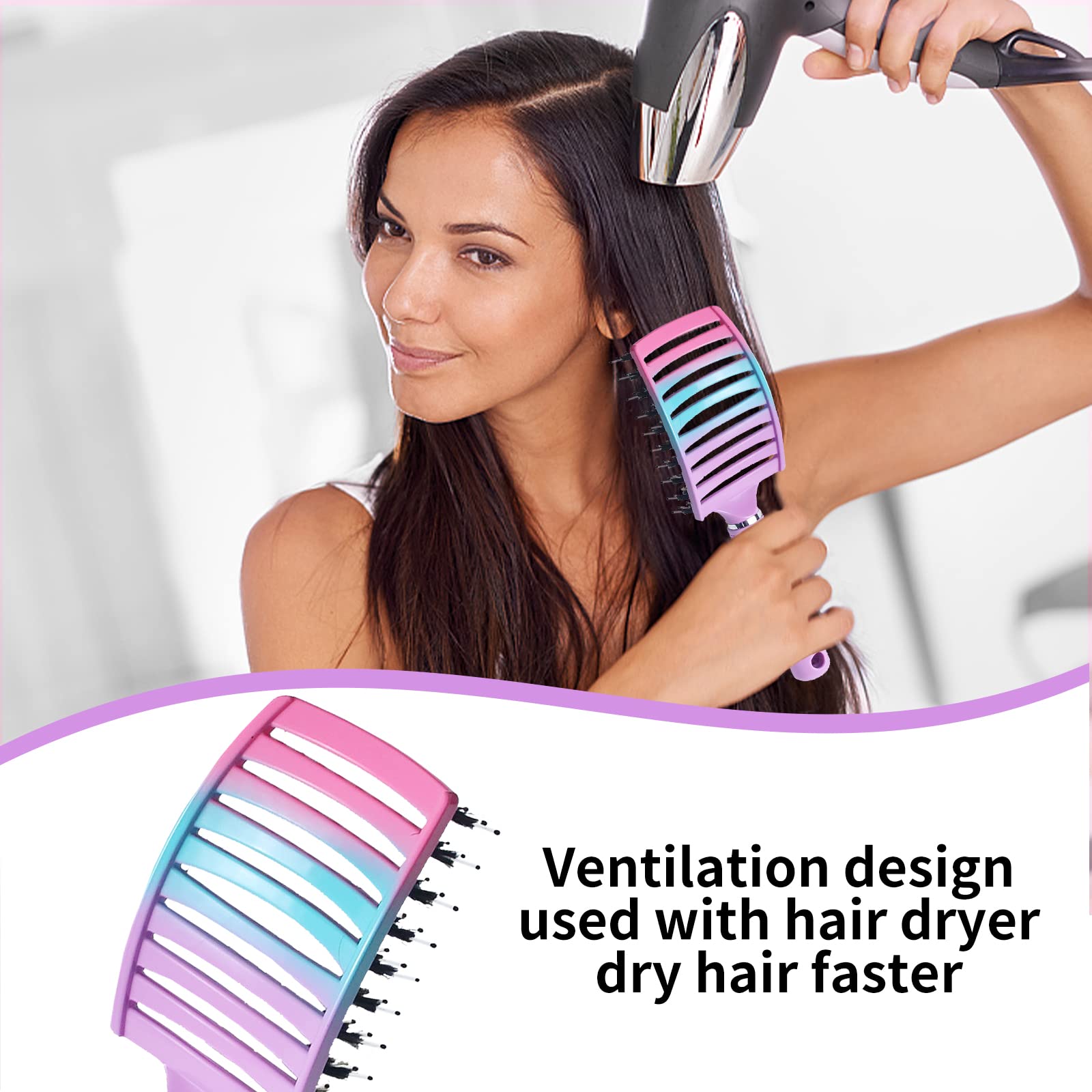 EKONAER detangling brush vented design speeds drying and minimizes heat exposure