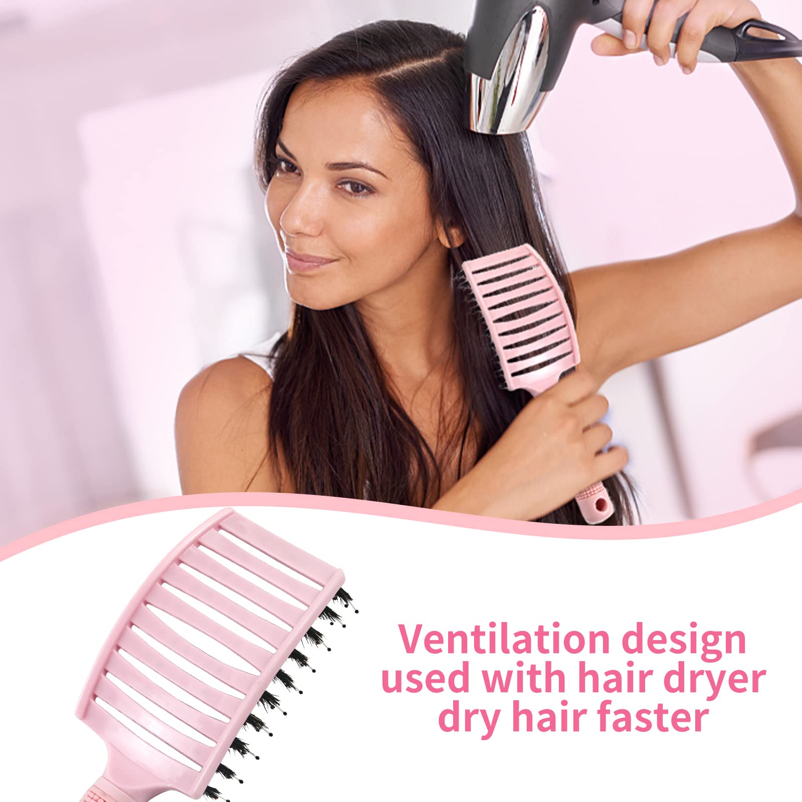 EKONAER detangling brush vented design accelerates drying