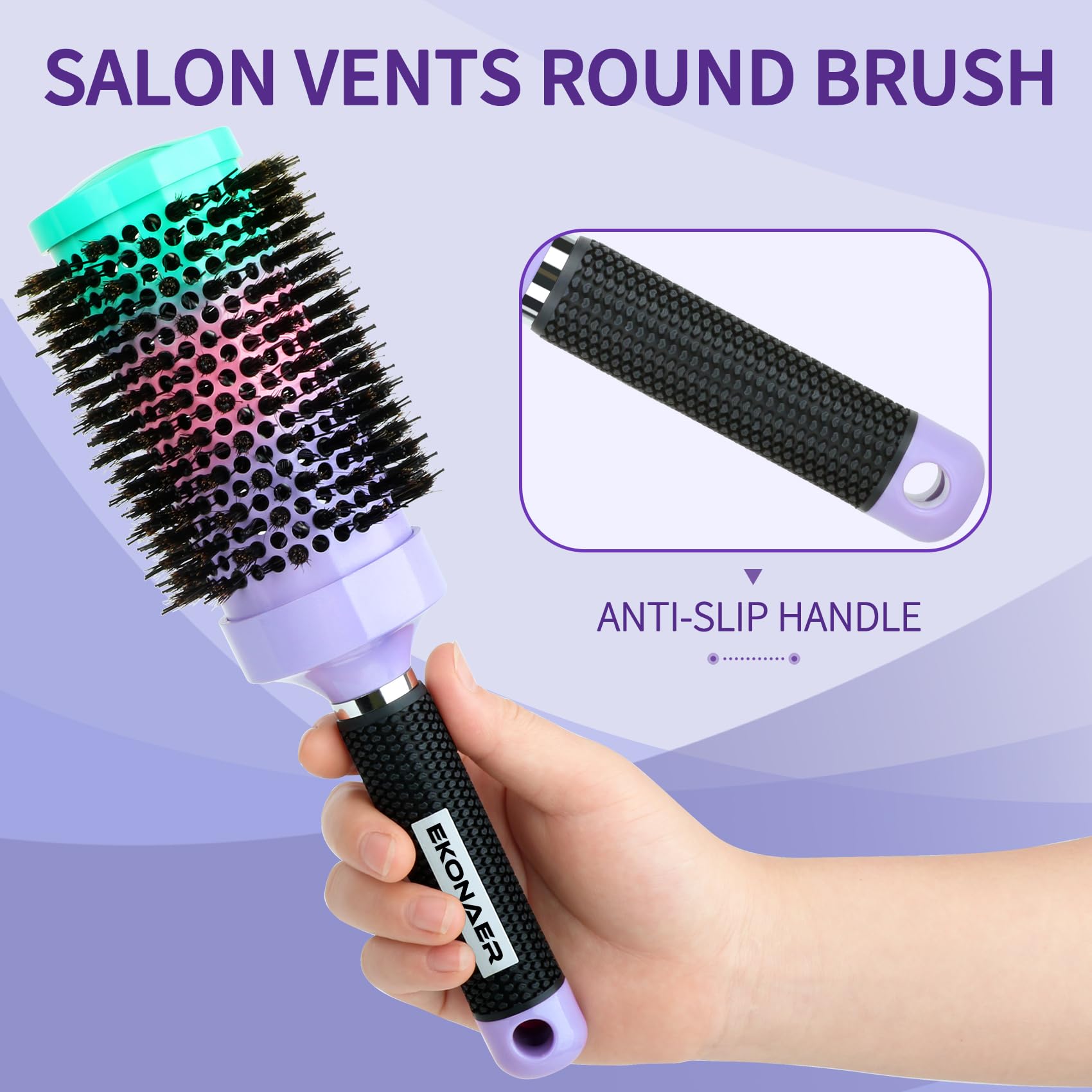 EKONAER Round Hair Brush suitable for all hair types delivering smooth results.
