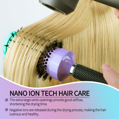 EKONAER Round Brush with anti-slip handle for secure grip during blowouts.