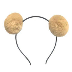 Elaine Room Headband Bear Ears with brown pom-poms gradient for playful style