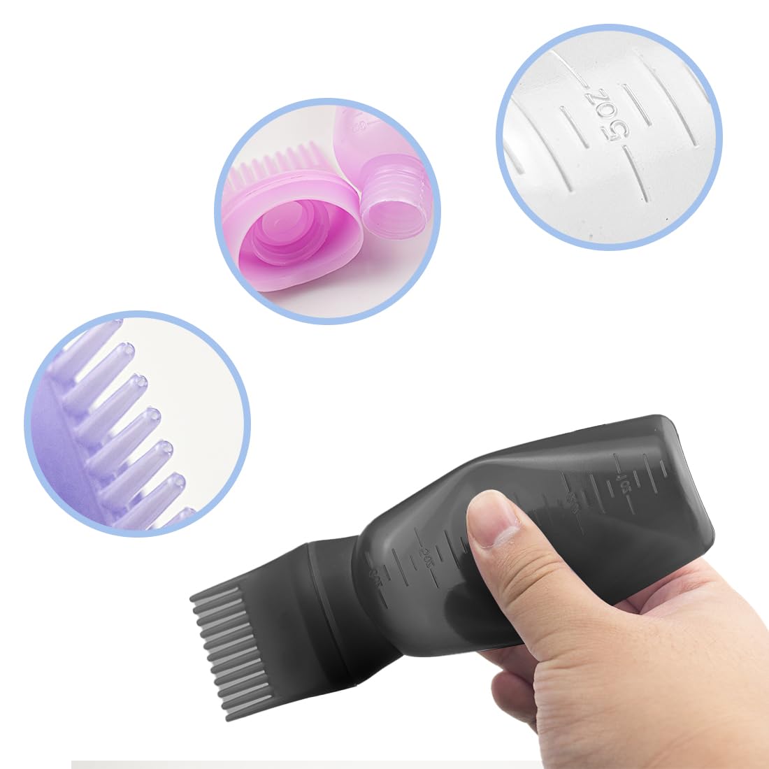 elane root comb applicator bottle purple – quick oiling with comfortable grip during treatments