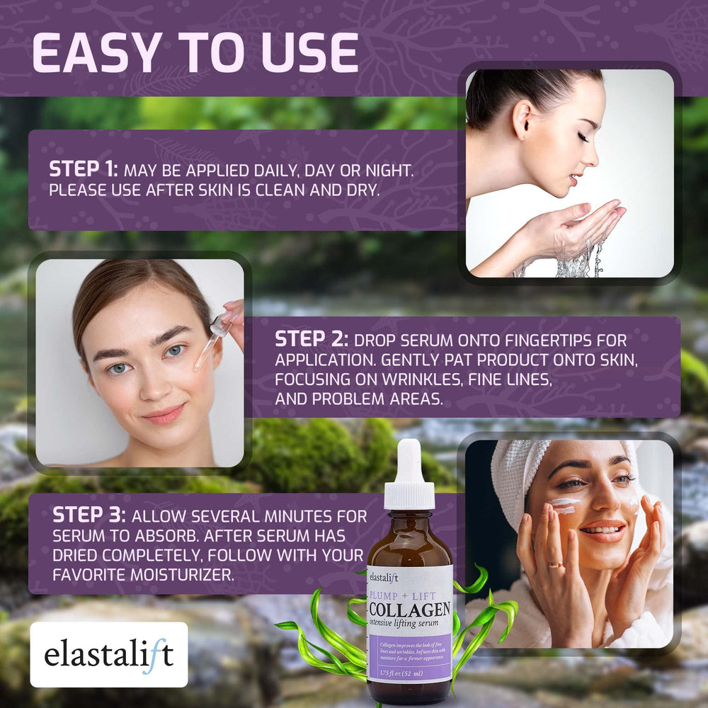 Elastalift collagen serum fast absorption closeup indicates light, breathable layer