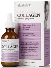 Elastalift collagen serum bottle front shows fragrance-free skin tightening potential