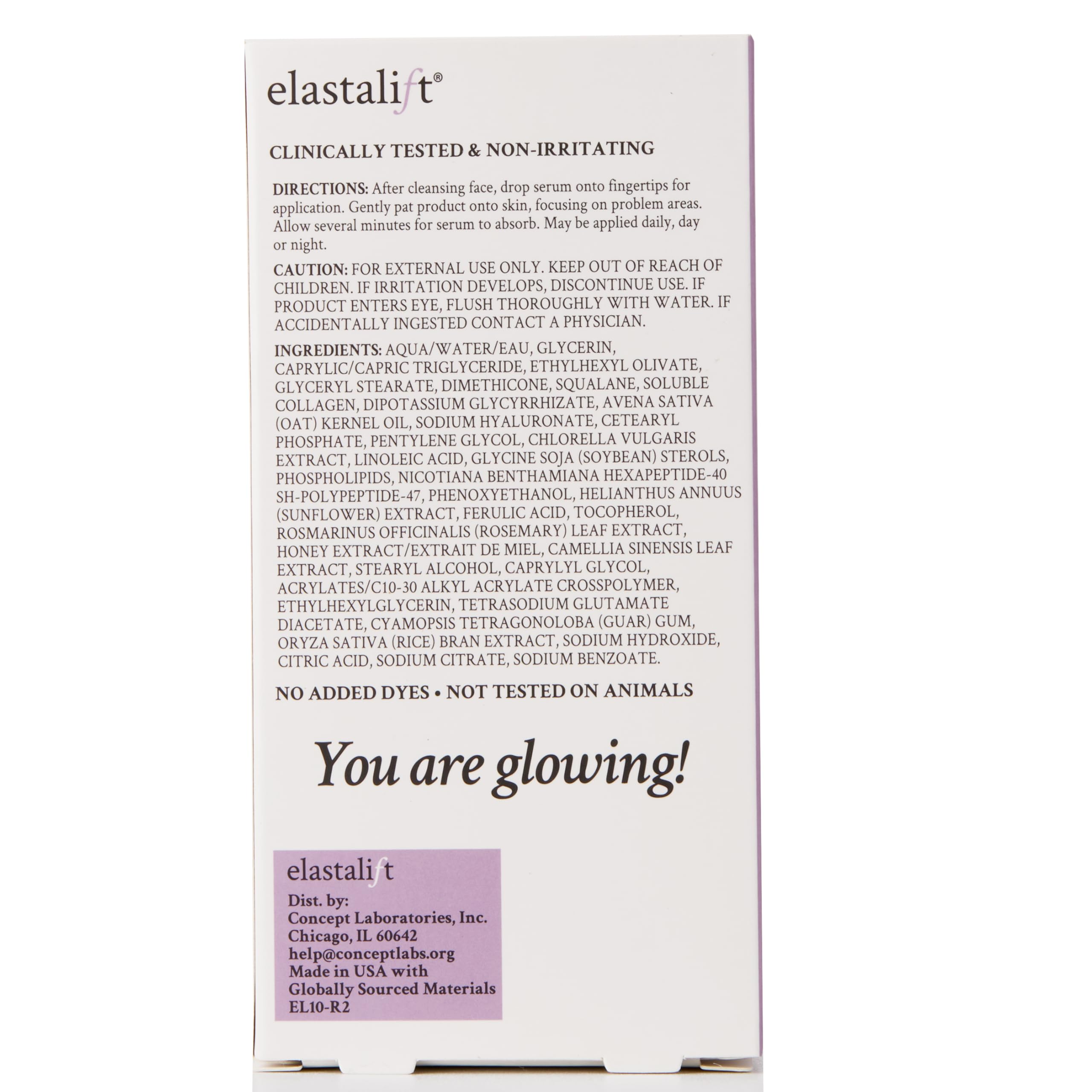 Elastalift collagen serum 1.75 oz package showcases ample size for routine use