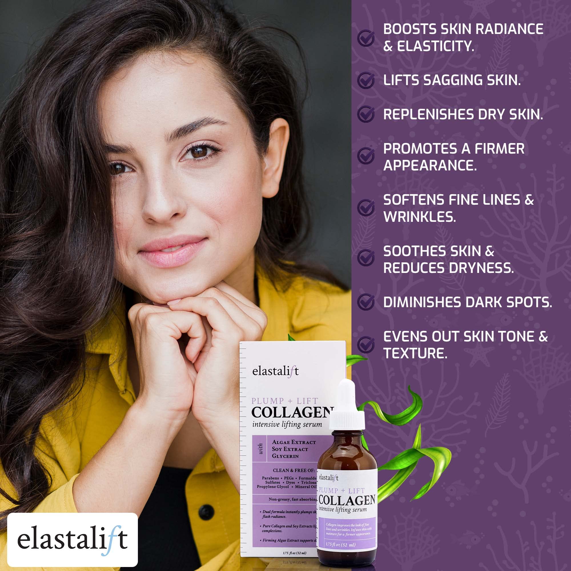 Elastalift collagen serum texture closeup reveals non-greasy finish