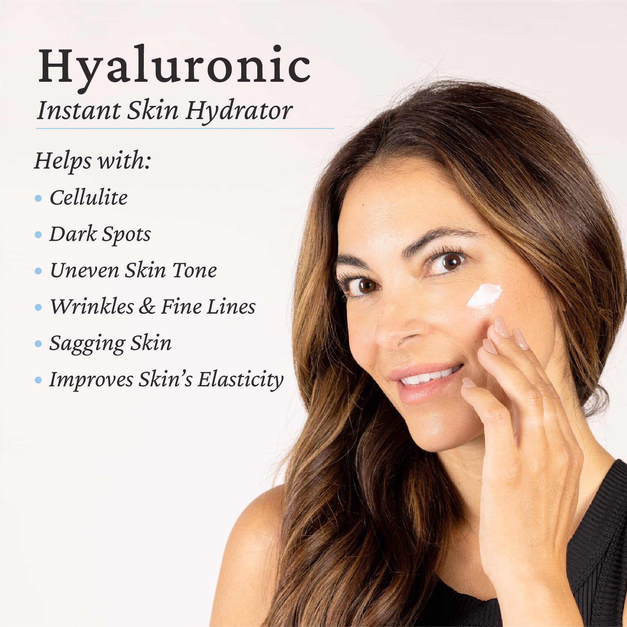 Elastalift hyaluronic acid lotion application-glide shows smooth, even spread for layering.