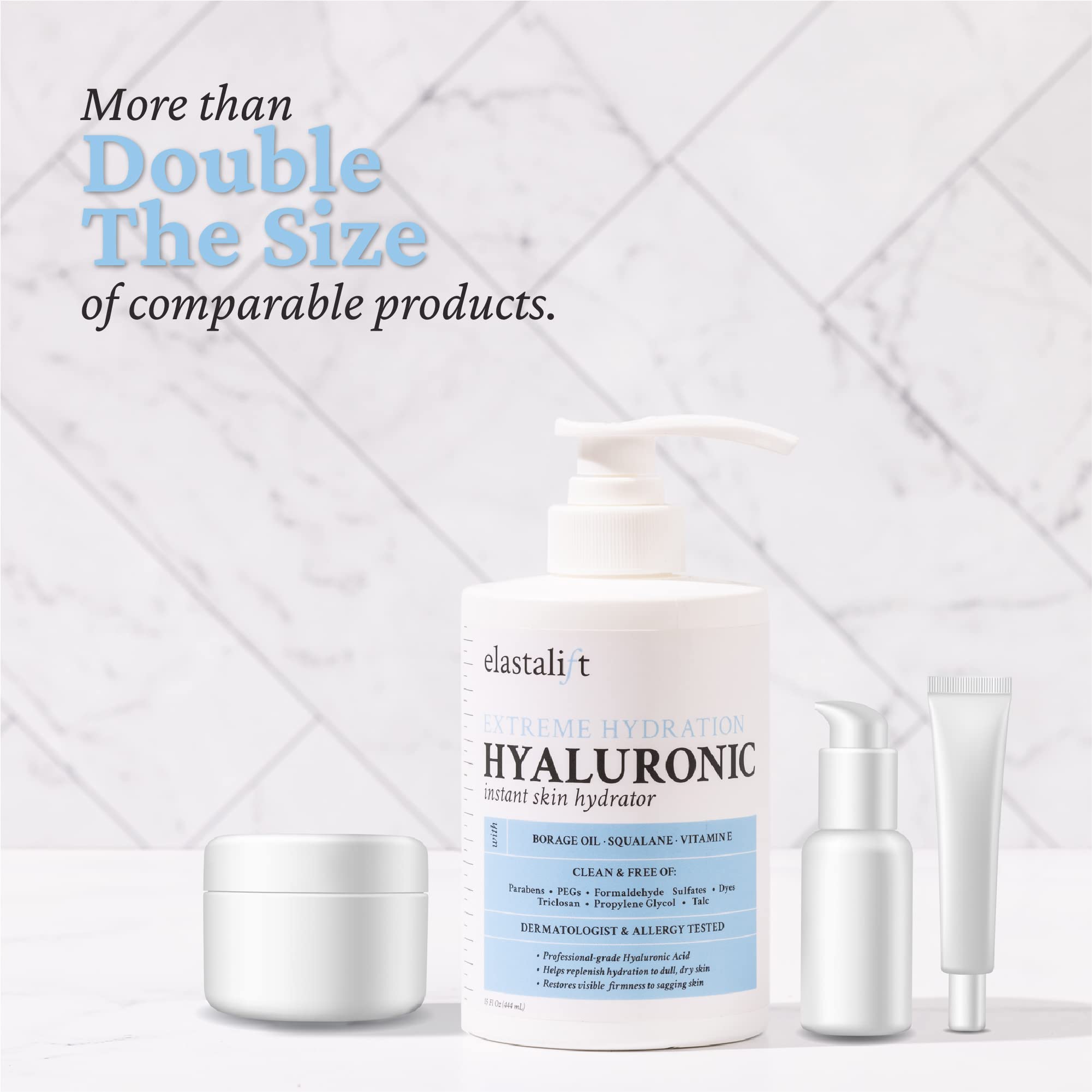 Elastalift ingredients-bottle-with-key-actives illustrates hydration-focused formulation for healthier-looking skin.