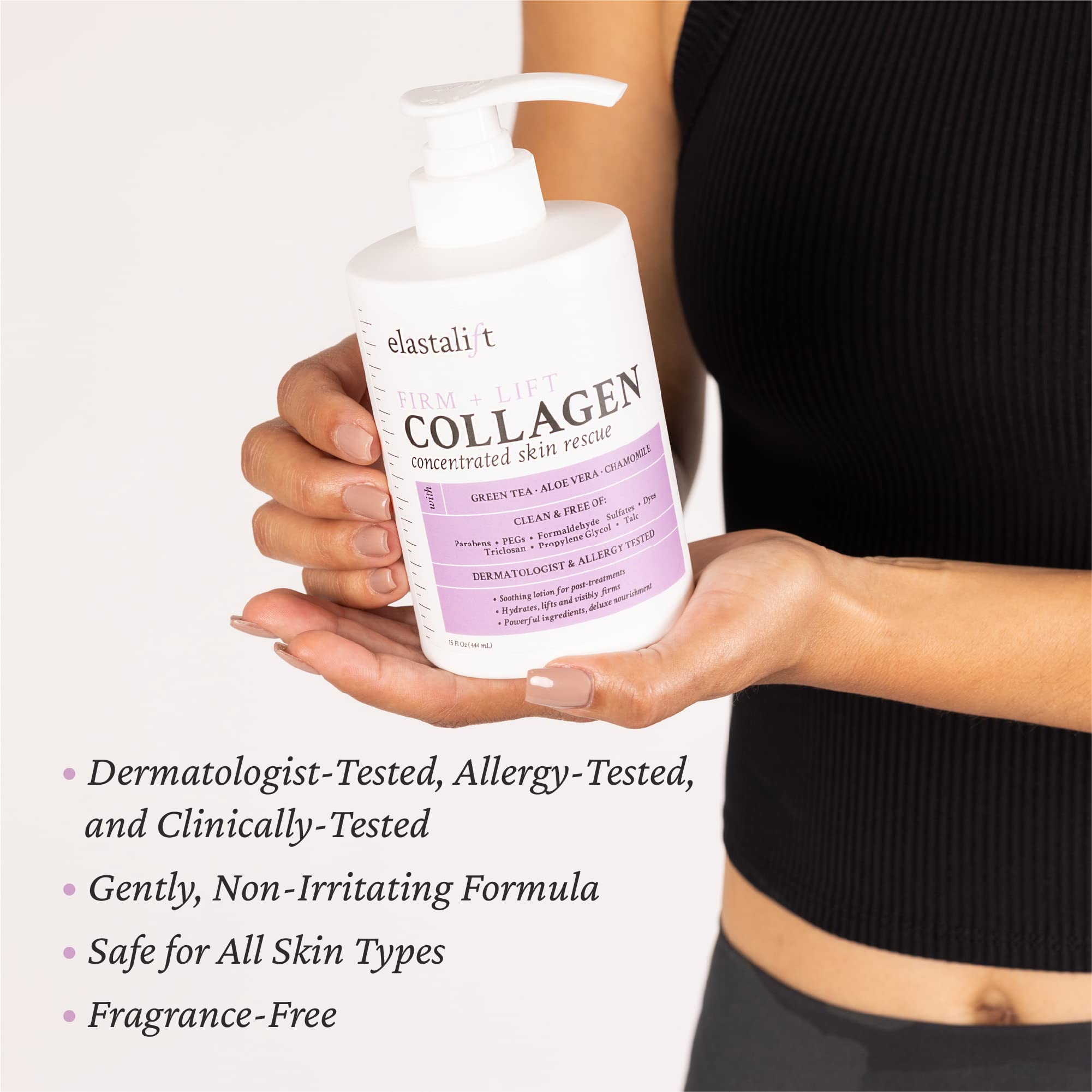 Elastalift ingredients green-tea-aloe emphasize soothing, nourishing botanicals for skin comfort.