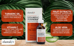 Elastalift vitamin c turmeric serum dropper ensures precise application.