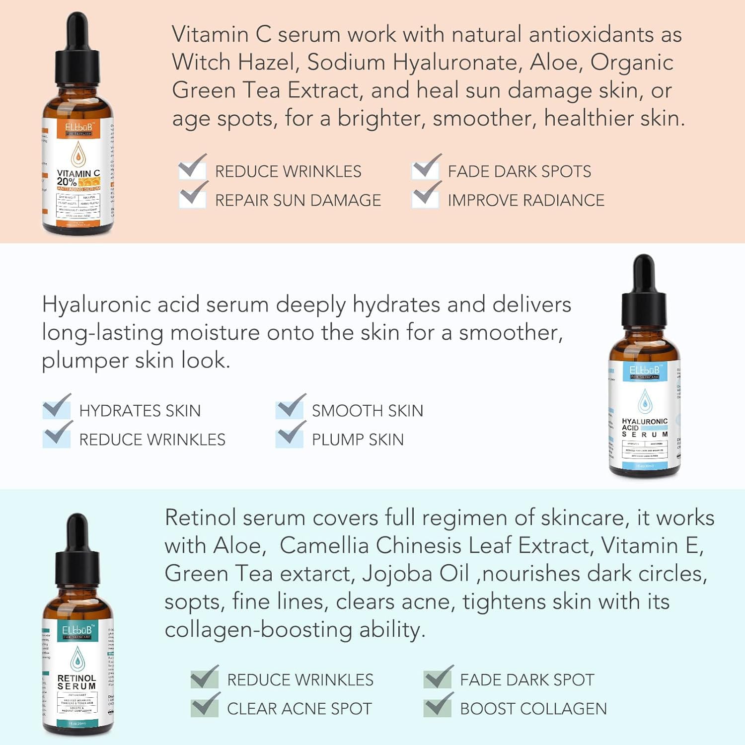 ELBBUB morning routine setup with serums for daily hydration
