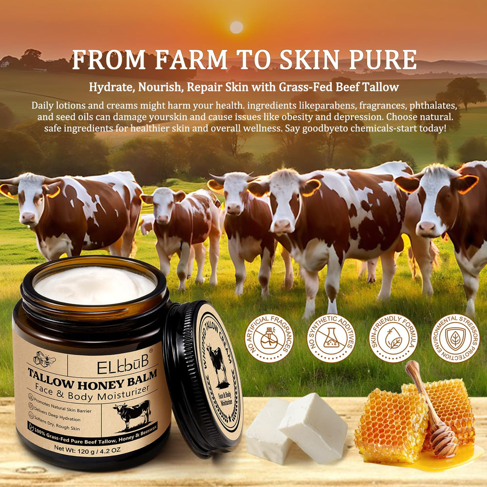 ELBBUB Whipped Tallow Cream on body application for nourished, smooth skin.