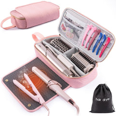 Elcupa 2in1 hair tools travel bag closed with organized compartments for on-the-go styling.